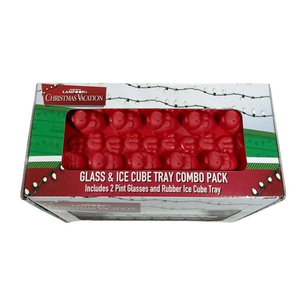 National Lampoon's Christmas Vacation Glass &‎ Ice Cube Tray Combo Pack New